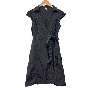 Maeve Anthropologie Brown Cotton Wrap Dress